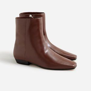 New J crew Square-toe ankle boots in burnished sienna spazzolato leather